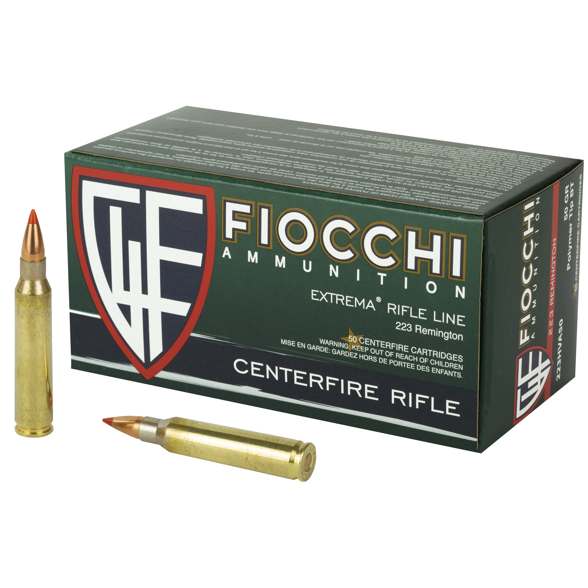 Fiocchi Extrema 223 Remington Brass V-Max 50 Grain 50 Rounds