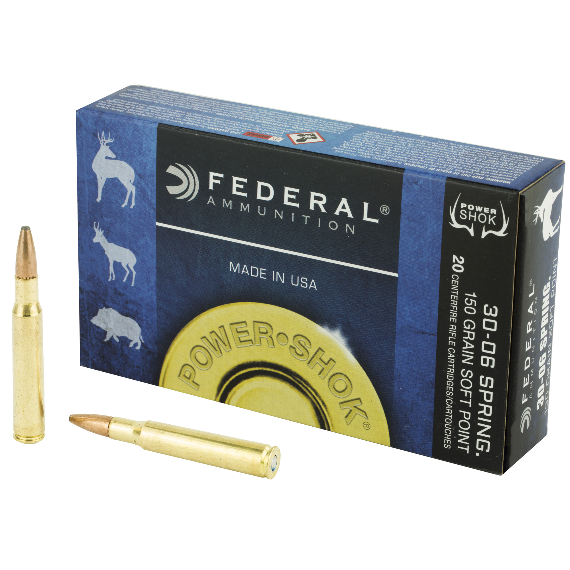 Federal Power-Shok 30-06 Springfield Brass SP 150 Grain 20 Rounds