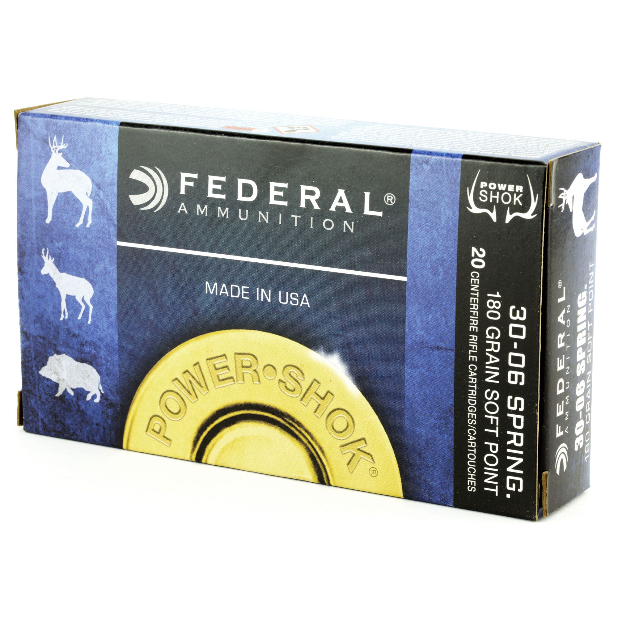 Federal Power-Shok 30-06 Springfield Brass SP 180 Grain 20 Rounds