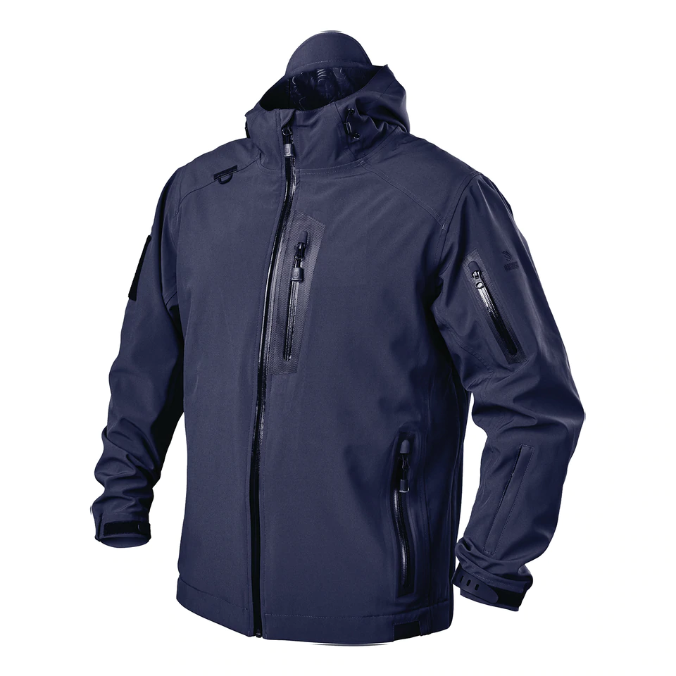Men\'s Large Navy Tactical Waterproof Jacket Black, Poly Bag