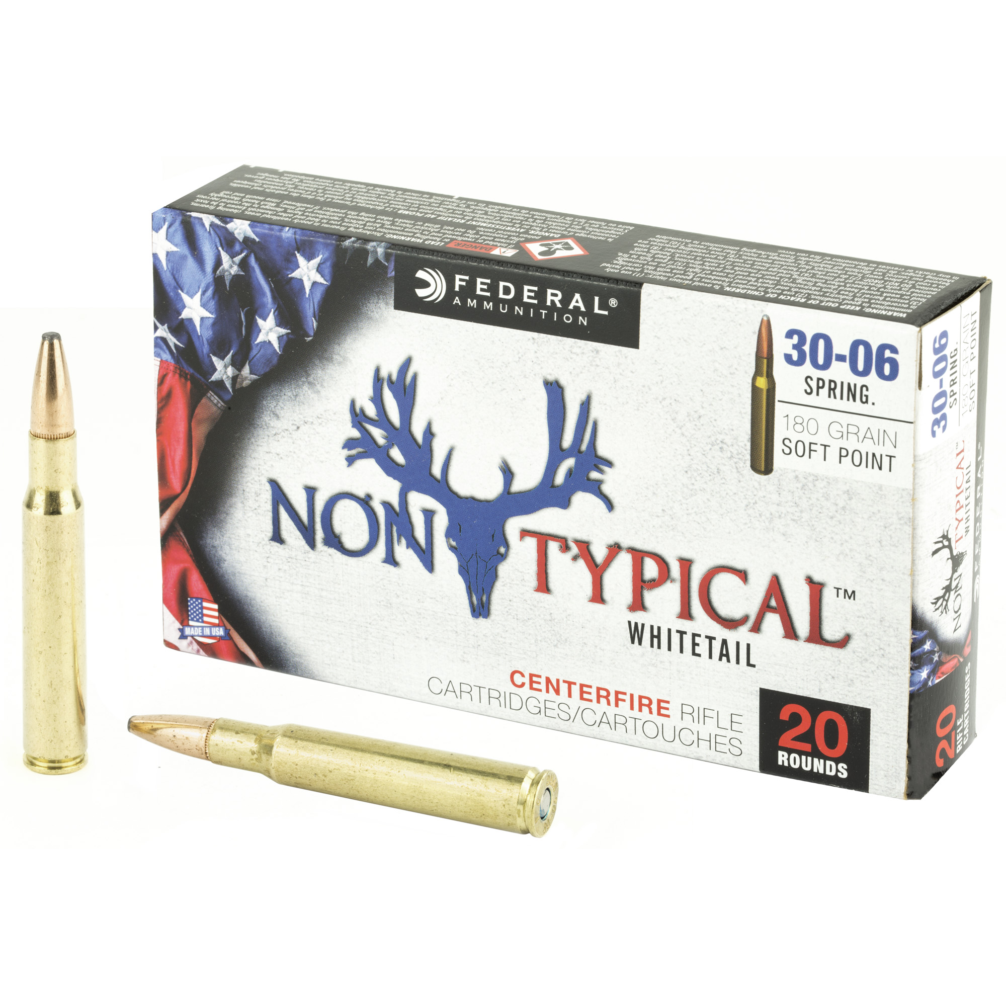 Federal Non-Typical 30-06 Springfield Brass SP 180 Grain 20 Rounds