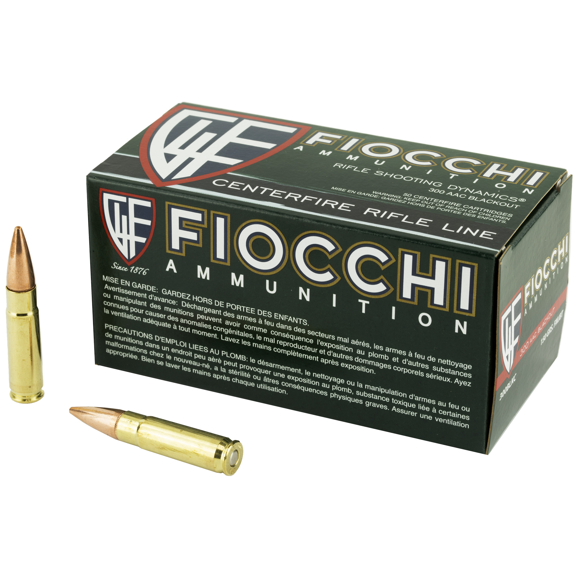 Fiocchi Shooting Dynamics 300 Blackout Brass FMJBT 150 Grain 50 Rounds