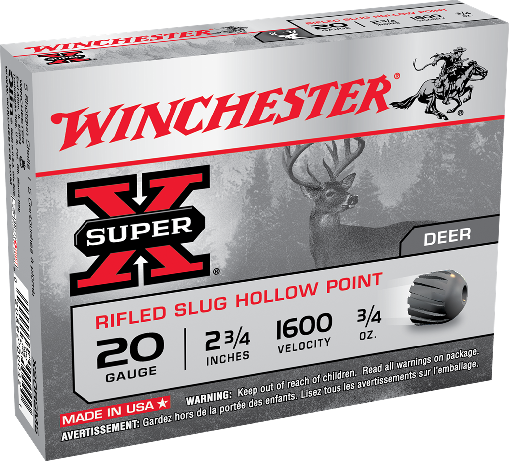 Winchester Super X 20 Gauge 2.75" Rifled Slug 3/4oz 5 Rounds