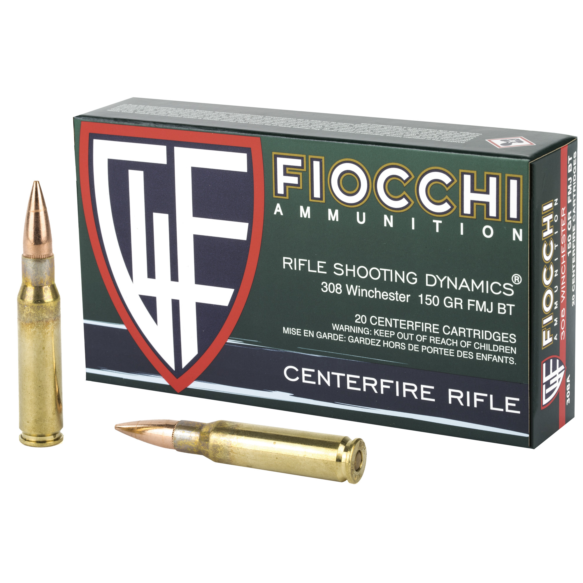 Fiocchi Shooting Dynamics 308 Win Brass FMJBT 150 Grain 20 Rounds
