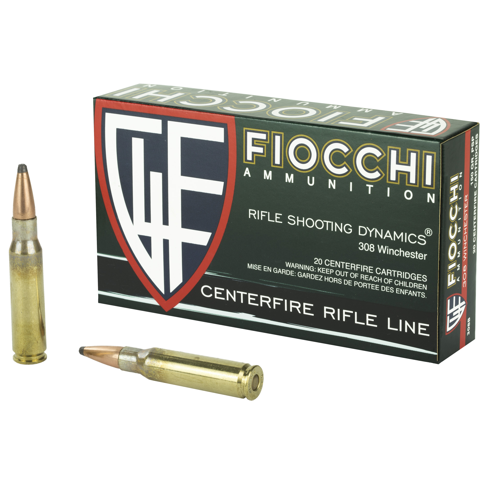 Fiocchi Shooting Dynamics 308 Win Brass PSP 150 Grain 20 Rounds
