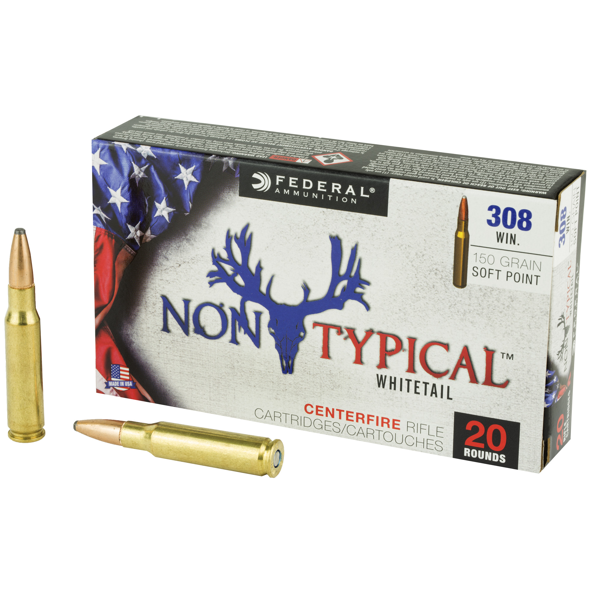 Federal Non-Typical 308 Win Brass SP 150 Grain 20 Rounds