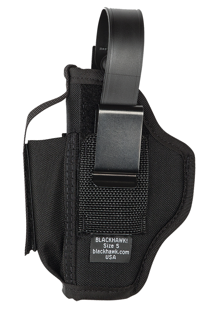 Blackhawk Multi-Use with Mag Pouch OWB 3-4'' Med/Lg DA Revolver Nylon Black