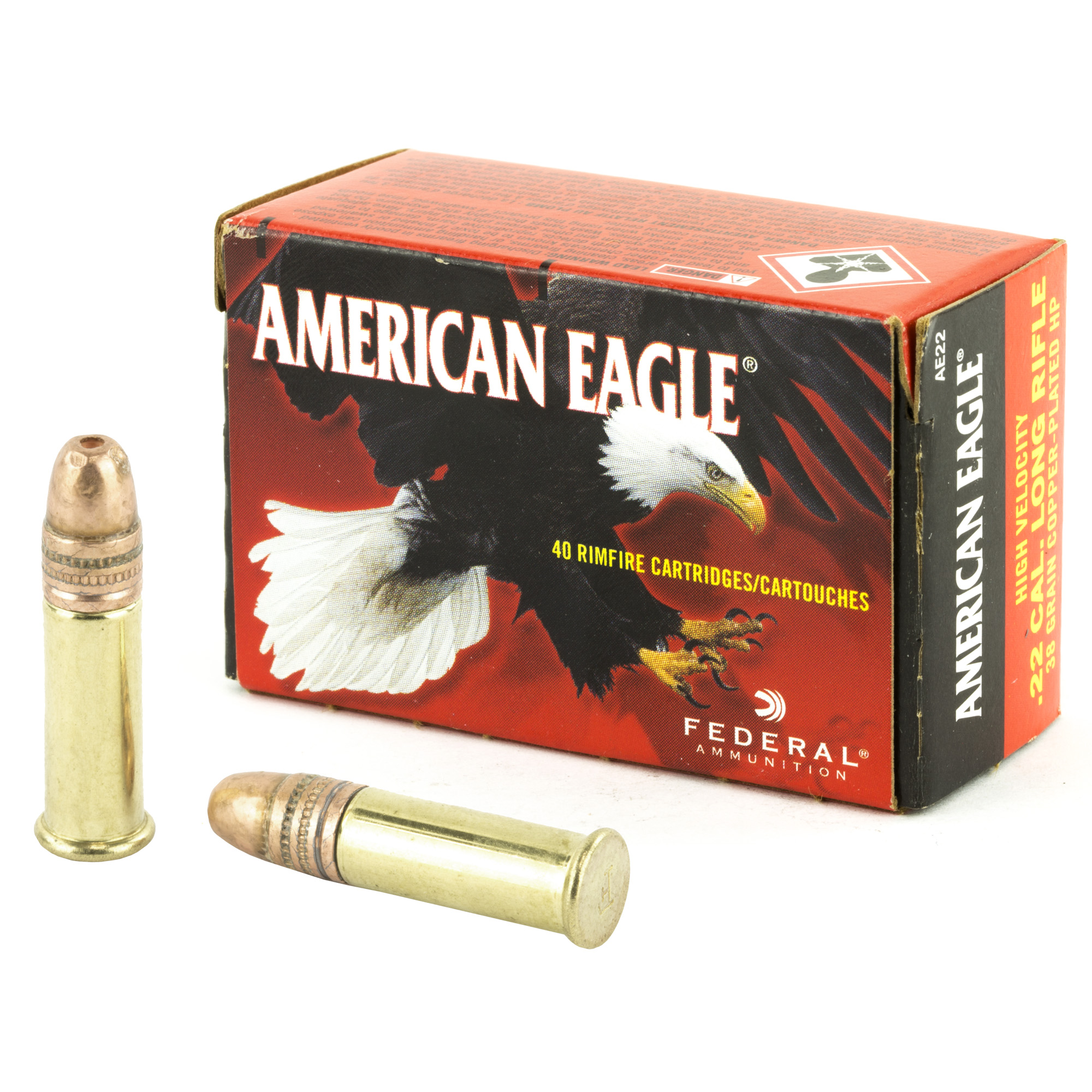 Federal American Eagle .22LR Brass CPHP 38 Grain 40 Rounds
