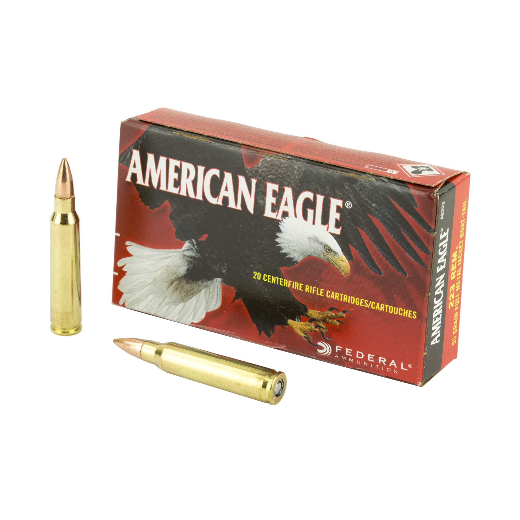 Federal American Eagle 223 Remington Brass FMJ 55 Grain 20 Rounds