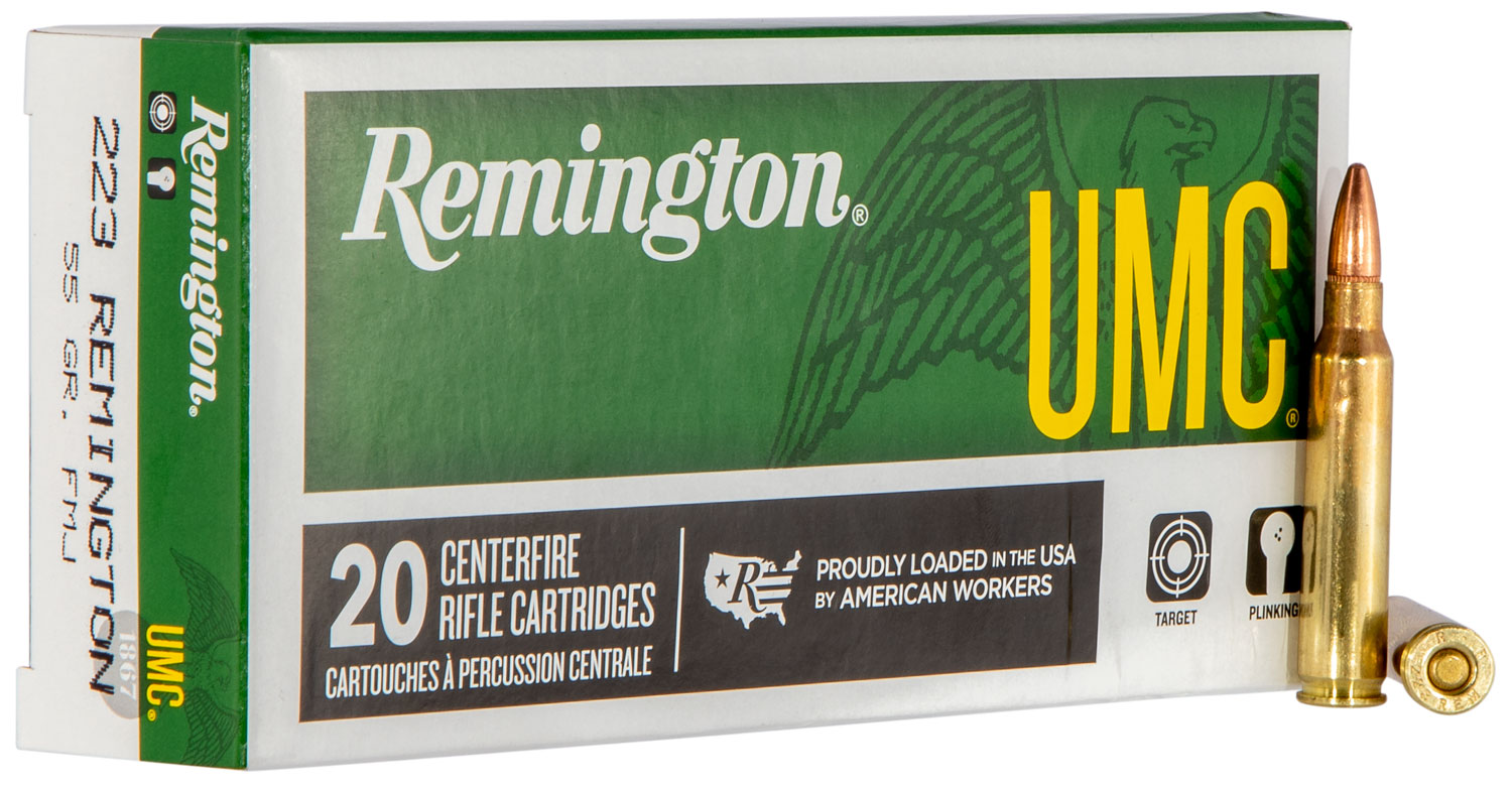 Remington UMC 223 Remington Brass FMJ 55 Grain 20 Rounds