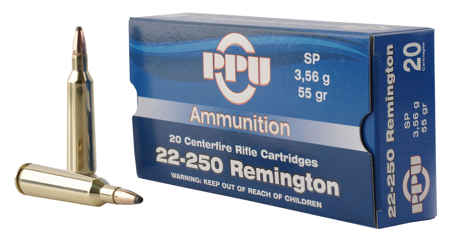 Prvi Partizan 22-250 Remington Brass Soft Point 55 Grain 20 Rounds