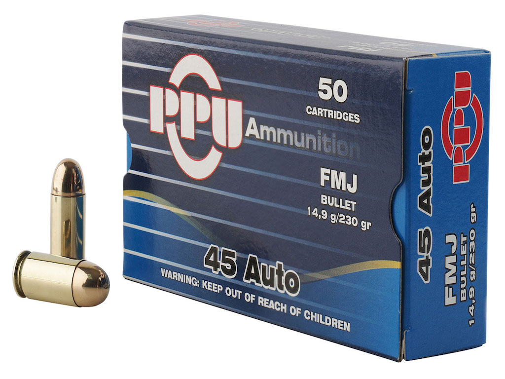 Prvi Partizan 45 ACP Brass FMJ 230 Grain 50 Rounds