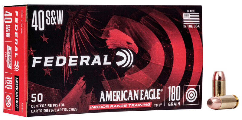 Federal American Eagle 40 S&W Brass FMJ 180 Grain 50 Rounds