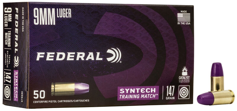 Federal Syntech Training Match 9mm Luger 147 Grain SJFN 50 Rounds