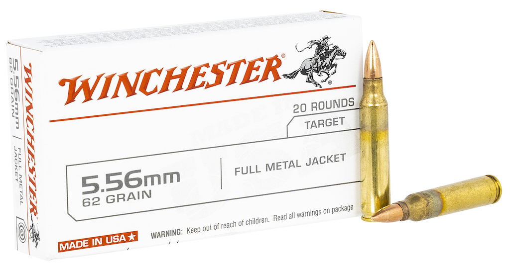 Winchester 5.56x45 mm NATO Brass FMJ 62 Grain 20 Rounds
