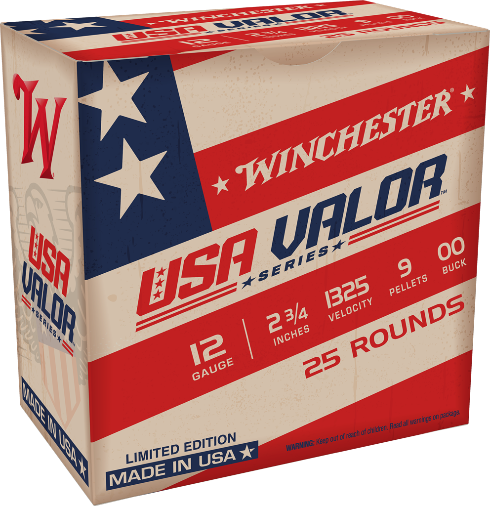 Winchester USA Valor 12 Gauge 2.75" 00 Buck 9 Pellets 25 Rounds