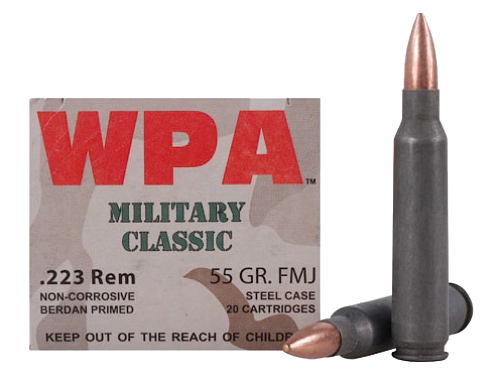 Wolf Military Classic Steel 223 Remington Steel FMJ 55 Grain 20 Rounds