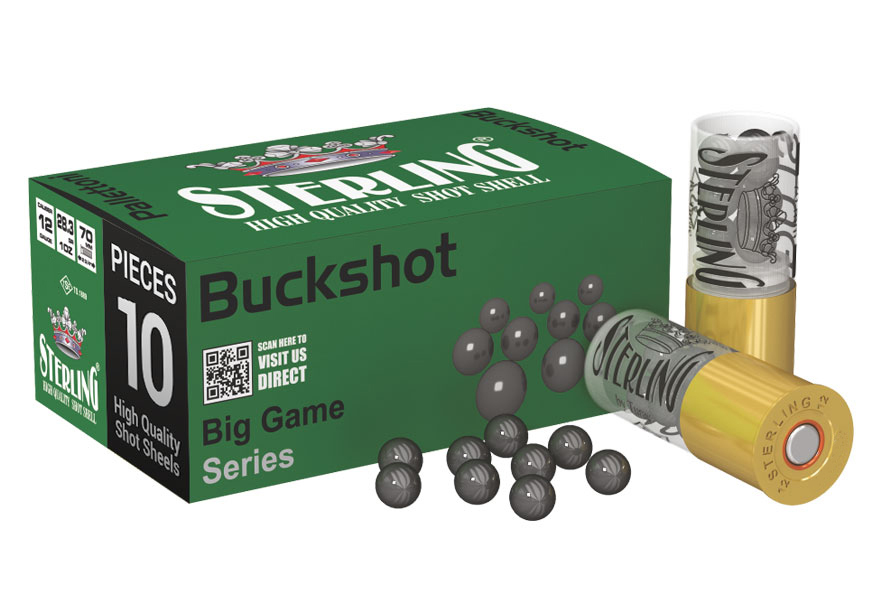 Sterling 12 Gauge 00 Buckshot 2.75" 9 Pellet 1-3/16oz 10 Rounds