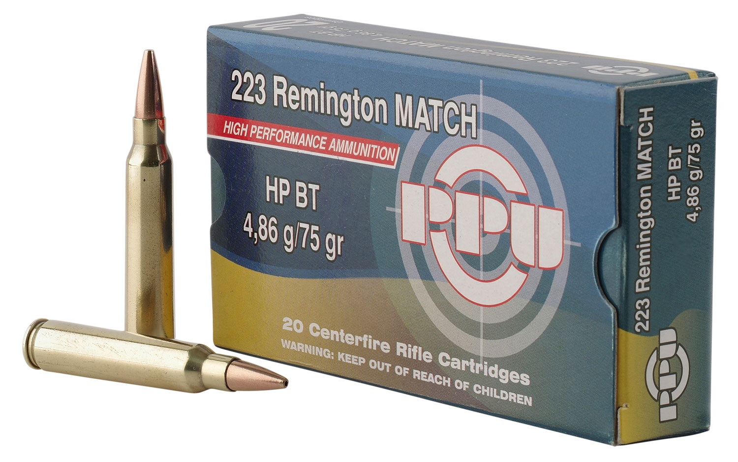 Prvi Partizan 223 Remington Brass HPBT 75 Grain 20 Rounds