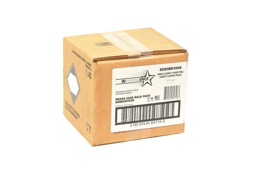 CCI Independence 9mm Luger Brass FMJ 115 Grain 1000 Rounds