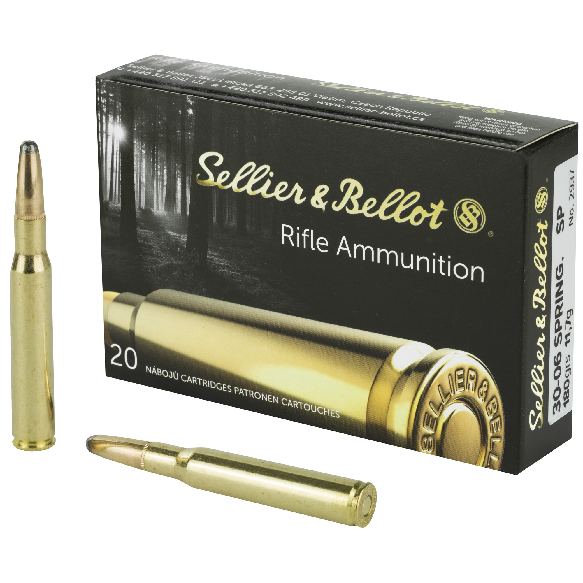 Sellier & Bellot 30-06 Springfield Brass SP 180 Grain 20 Rounds