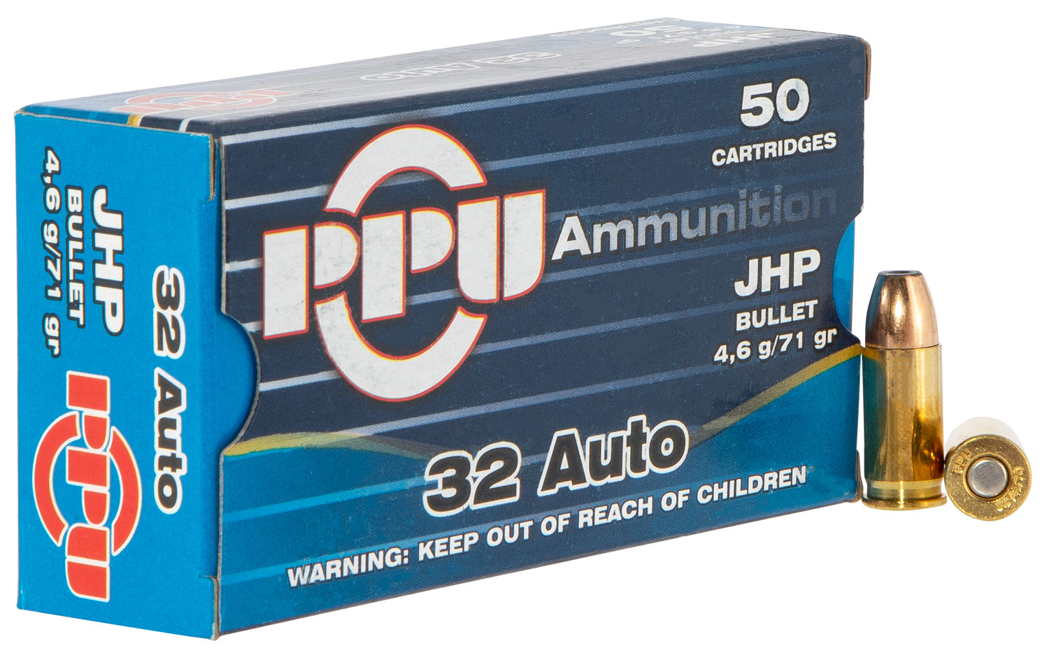 Prvi Partizan 32 ACP Brass JHP 71 Grain 50 Rounds