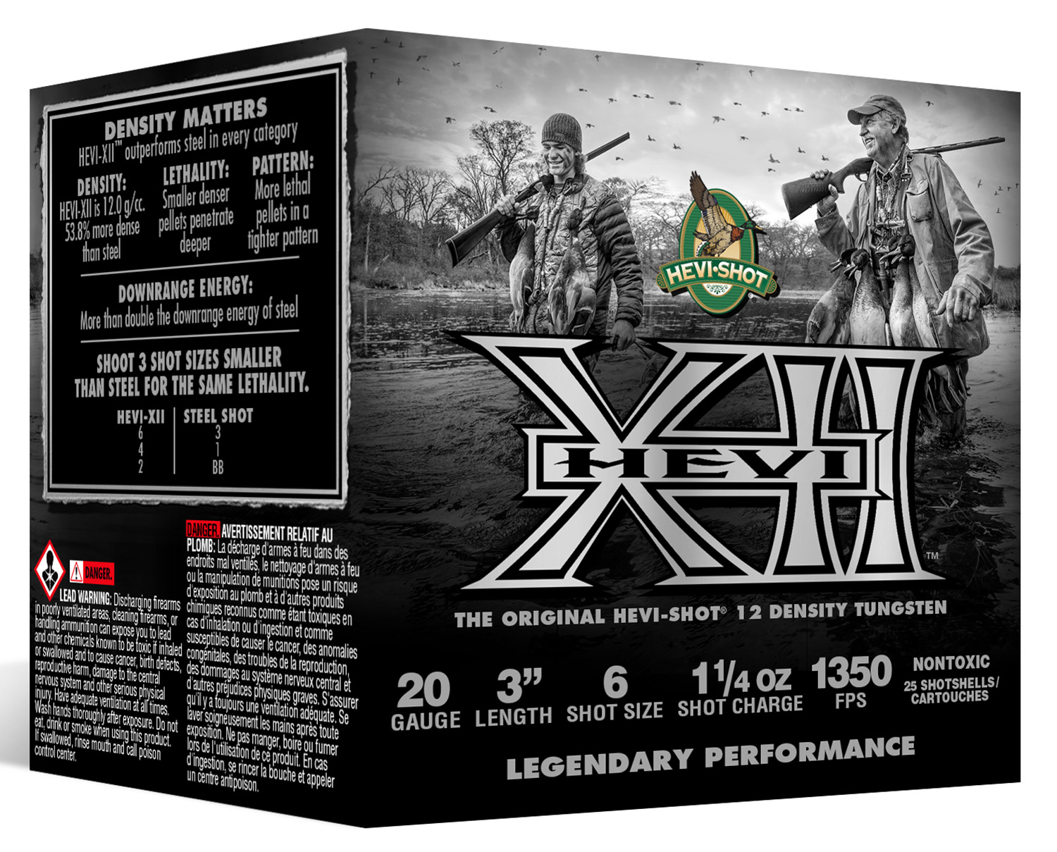 HEVI-Shot HEVI-XII Waterfowl 12 Gauge 3" Tungsten 4 Shot 1-1/4 oz 25 Rounds