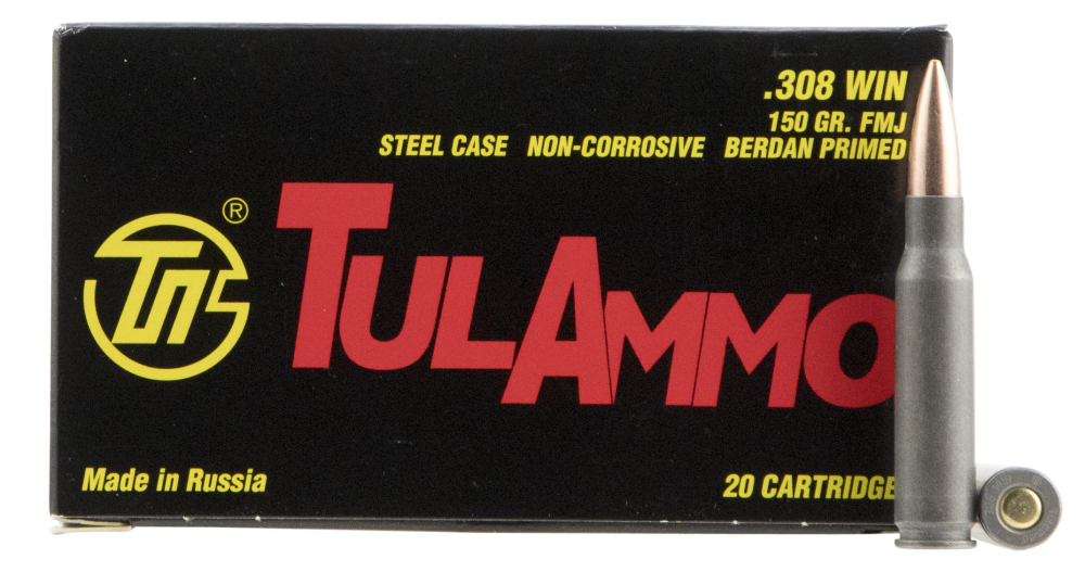 Tulammo 308 Win Steel FMJ 150 Grain Grain 20 Rounds