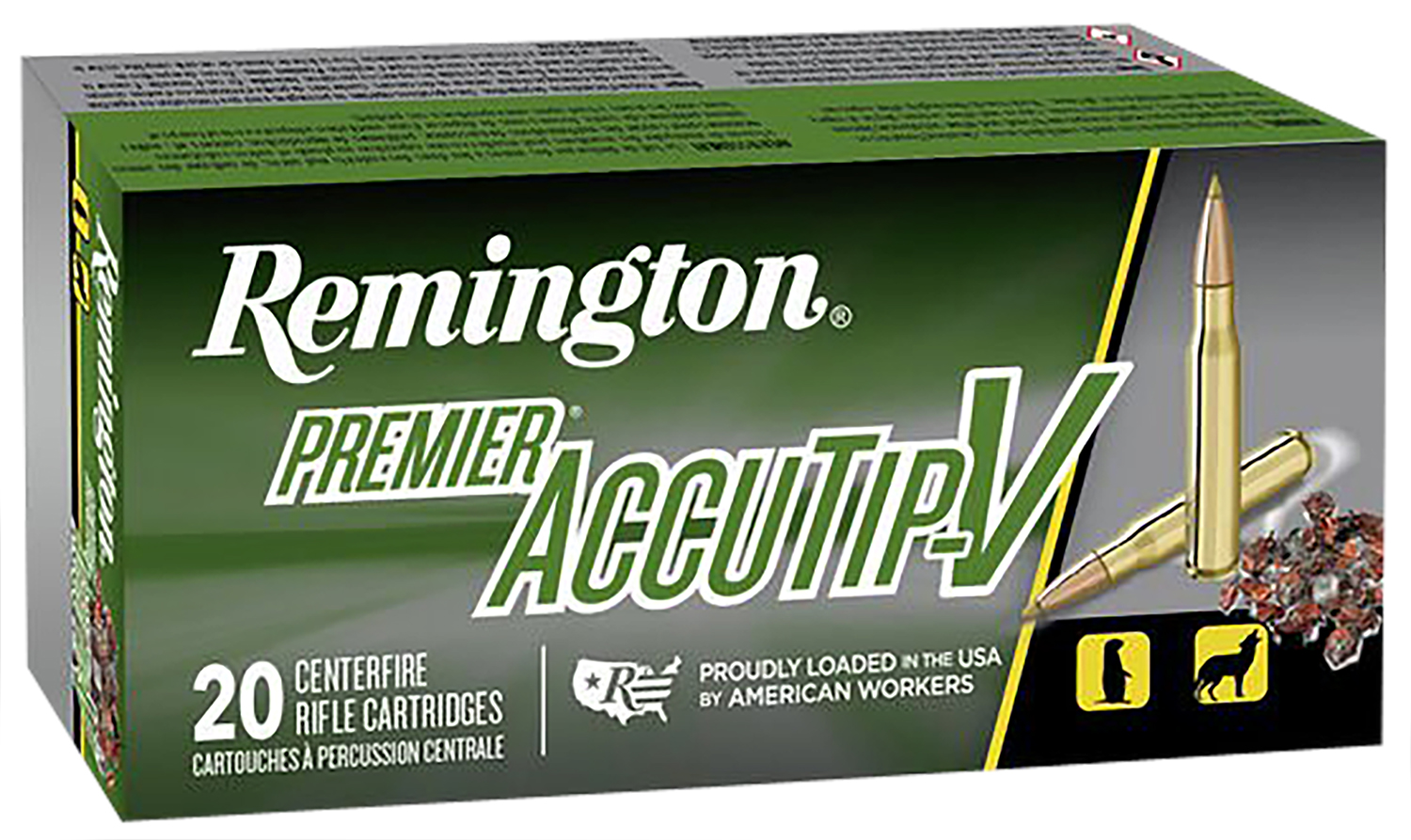 Remington 243 Winchester AccuTip-V BT Brass 75 Grain 20 Rounds