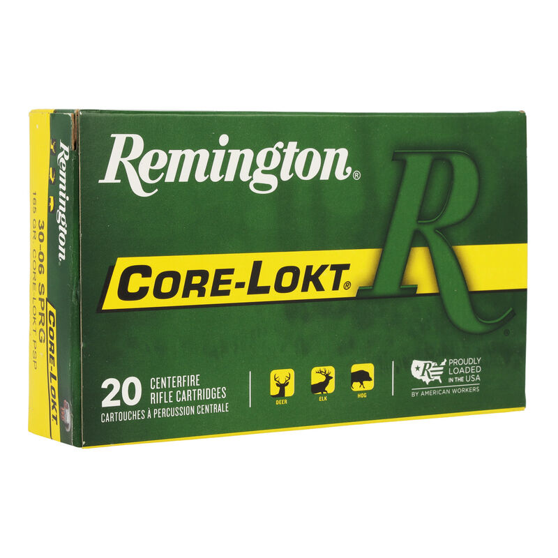 Remington Core-Lokt 30-06 Springfield Brass Pointed Soft Point 165 Grain 20 Rounds
