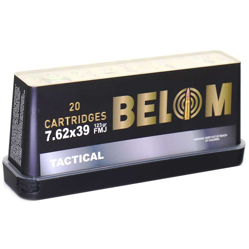 Belom 7.62x39mm Brass FMJ 123 Grain 20 Rounds