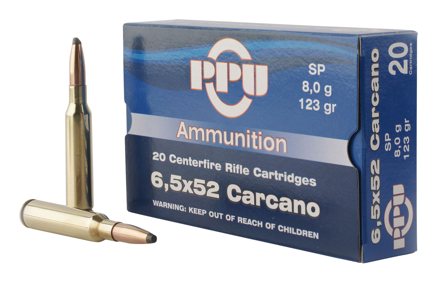 Prvi Partizan 6.5x52mm Carcano Brass SP 123 Grain 20 Rounds