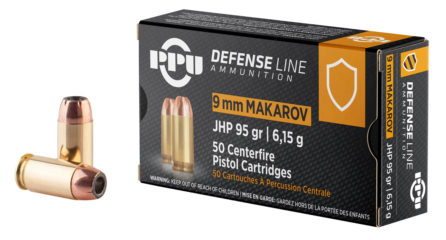 Prvi Partizan 9mm Makarov Brass JHP 95 Grain 50 Rounds