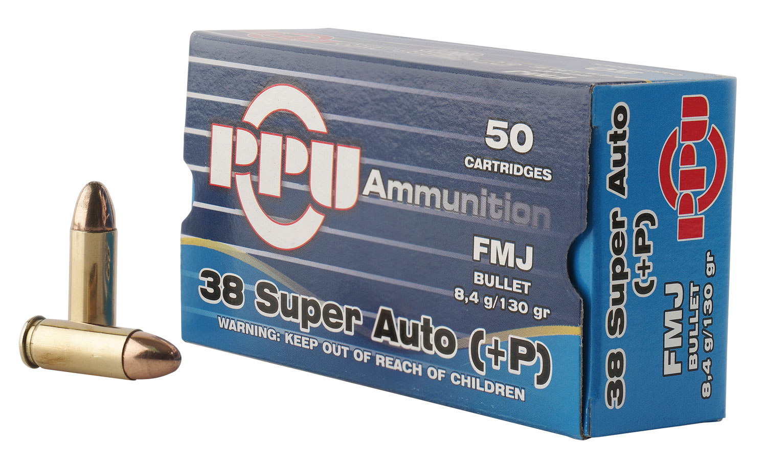 Prvi Partizan 38 Auto Brass FMJ 130 Grain Grain 50 Rounds